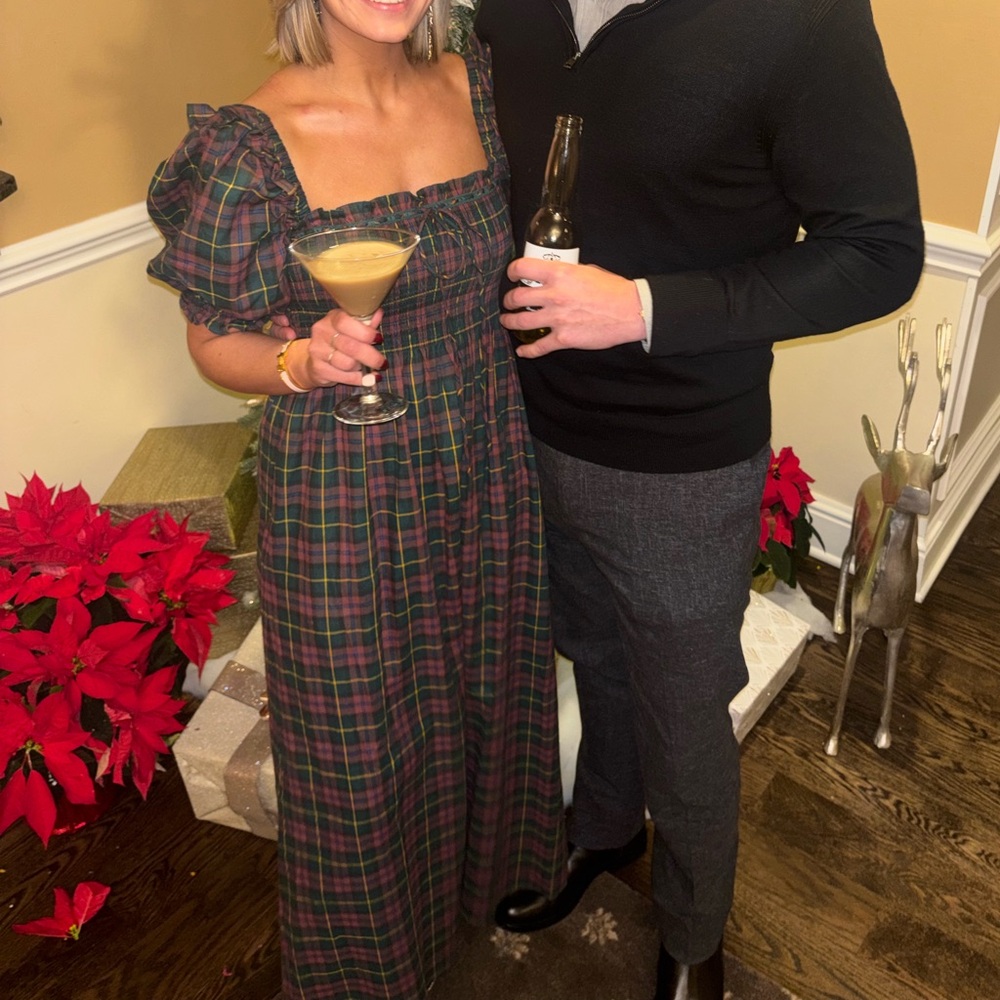 Plaid Puff Sleeve Dress